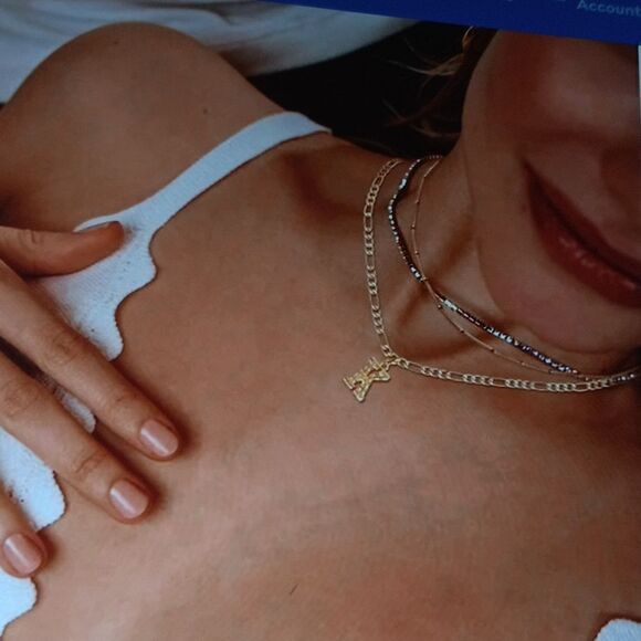 New FOCALOOK 18K GP Capital K Pendant Necklace New In Box - Picture 4 of 5